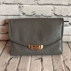 Kate Spade Gray Pebbled Leather Wallet